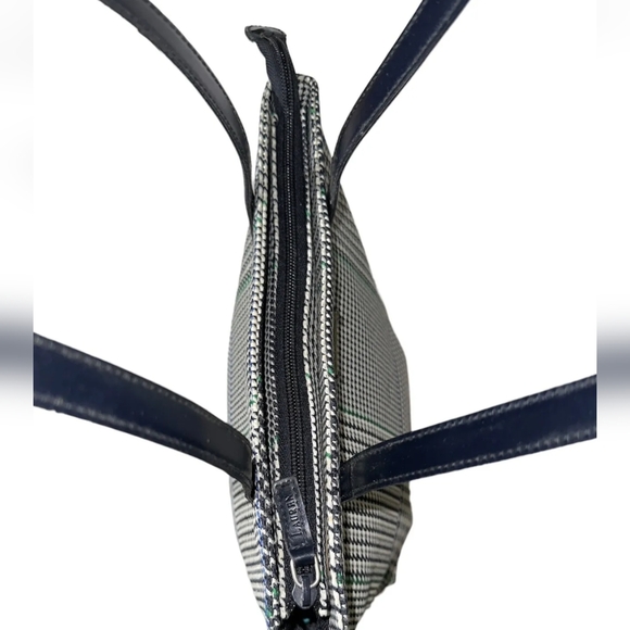 NEW RALPH LAUREN Green Black White Houndstooth Shoulder Hobo Handbag - Picture 4 of 5